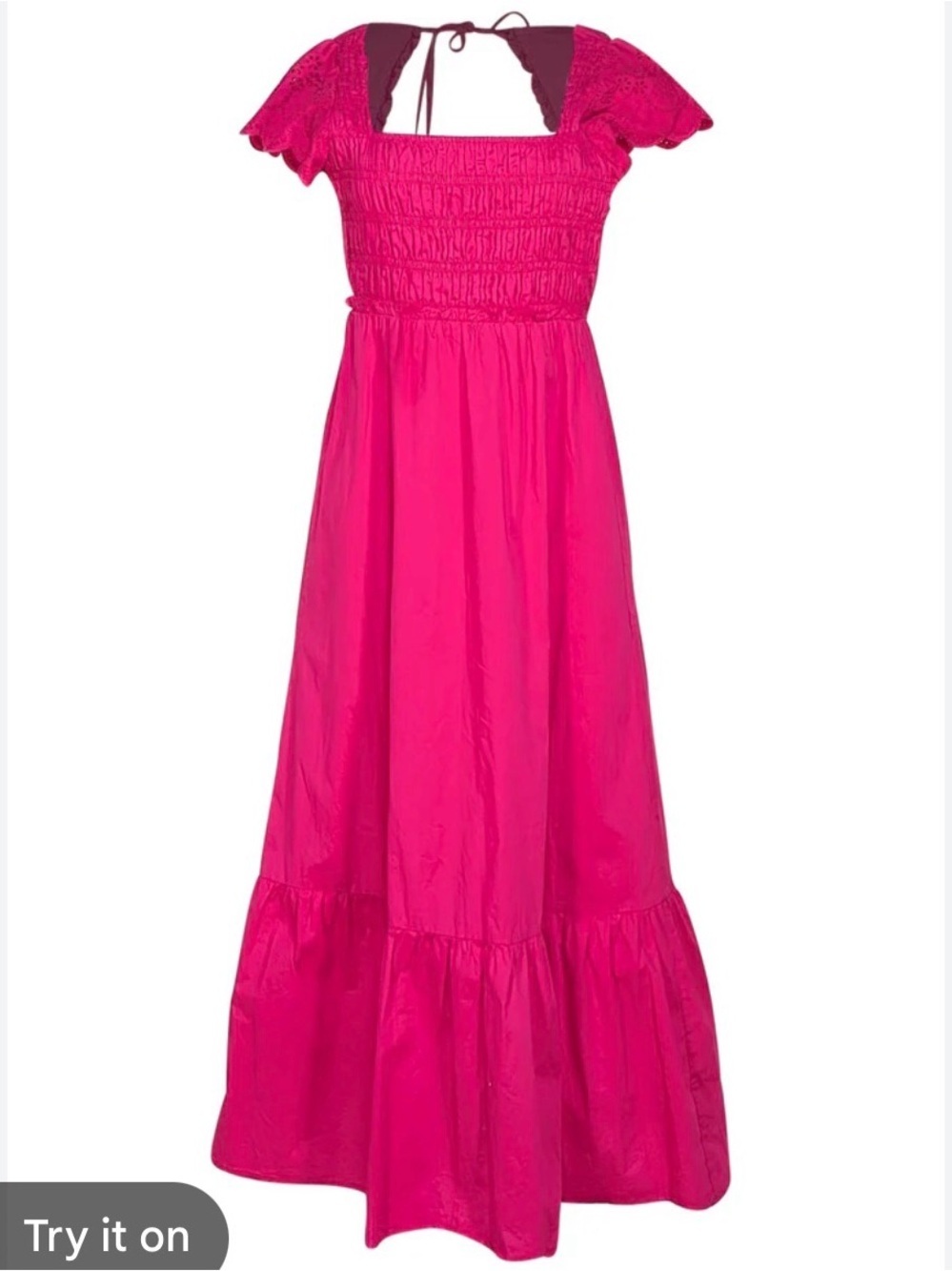 Jason Wu smocked pink maxi dress size small